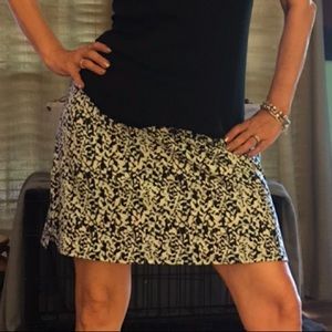 Skirt with boy shorts sewn in. blue and black